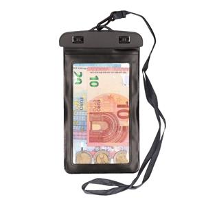 Bellatio 2x Waterdichte geldbuidel/ moneybelt nektasje zwart Zwart