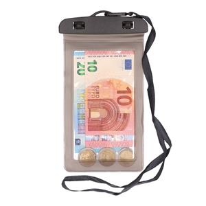 Bellatio 2x Waterdichte geldbuidel/ moneybelt nektasje grijs Grijs