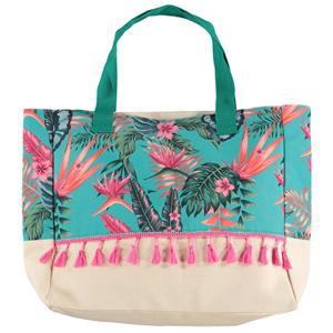 Sarlini strandtas met all over print turquoise