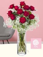 Surprose 15 rode rozen met gipskruid (XXL rozen) | Rozen online bestellen & versturen | .nl