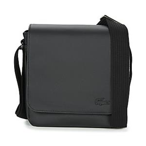 Lacoste Herren-Tasche CLASSIC aus Petit Piqué mit Klappe - BLACK 