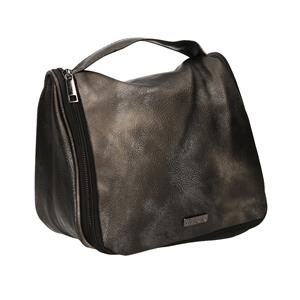 Toilettas/make-up tas zwart metallic voor dames