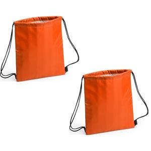 Set van 2x stuks oranje koeltas rugzak 27 x 33 cm -