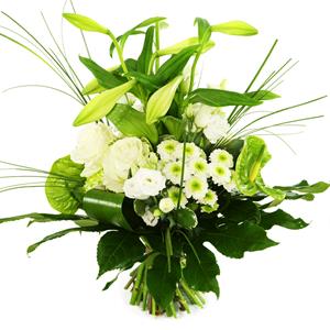 Boeketcadeau Modern boeket wit groen