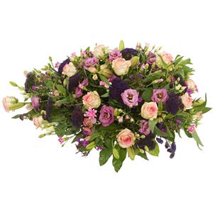 Boeketcadeau Rouwstuk roze paarse bloemen bestellen