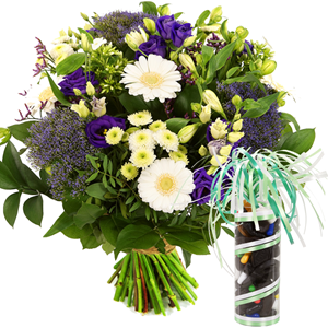 Boeketcadeau Boeket bloemen en drop