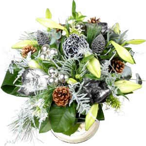 Boeketcadeau Kerstboeket
Zilver en wit