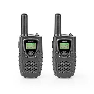 Nedis Walkie-Talkie | Bereik 8 km | 8 Kanalen | VOX | 2 Stuks | Zwart