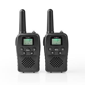 Walkietalkie | Bereik 10 km | 8 Kanalen | VOX | Oplaadbare Batterijen | 2 Stuks | Zwart