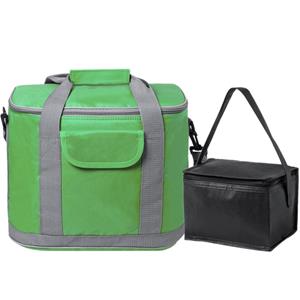 Bellatio Koeltassen set draagtas/schoudertas groen/zwart 22 en 4 liter -