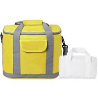 Bellatio Koeltassen set draagtas/schoudertas geel/wit 22 en 4 liter -