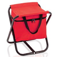 Bellatio Opvouwbare stoel met koeltas rood 26 x x 32 cm -