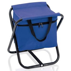 Bellatio Opvouwbare stoel met koeltas blauw 26 x x 32 cm -