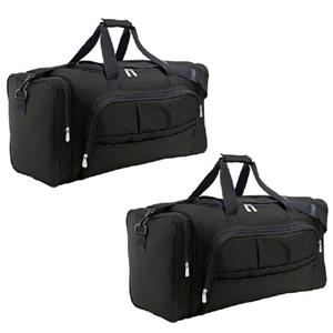 2x stuks weekendtas zwart 48 liter - Reistas - 62 x 30 x 26 cm -