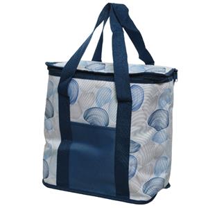 Blauwe Koeltassen Met Schelpen Print/opdruk 34 Cm - 20 Liter - Maritiem - Koelboxen/koeltassen - Picknick/strand