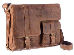 GreenLand Nature Messenger Bag »Montenegro«, aus Rindsleder mit Laptopfach