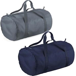 Decoris Set van 2x kleine sport/draag tassen 50 x 30 x 26 cm - Donkerblauw en Grijs -