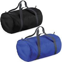 Decoris Set van 2x kleine sport/draag tassen 50 x 30 x 26 cm - Zwart en Blauw -