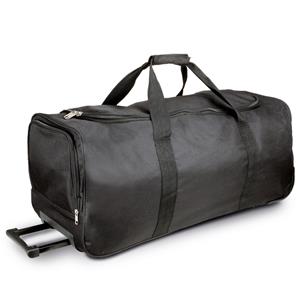 Kimood Zwarte sporttas/weekendtas/reistas op wieltjes 71 cm/66 liter -