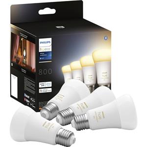 Philips Hue 871951432828000 LED-lamp (4 stuks) Energielabel: F (A - G) Hue White Ambiance E27 Viererpack 4x570lm 60W E27 24 W Warmwit tot koudwit