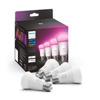 Philips Hue Bluetooth White & Color Ambiance LED E27 Birne - A60 9W 800lm Viererpack