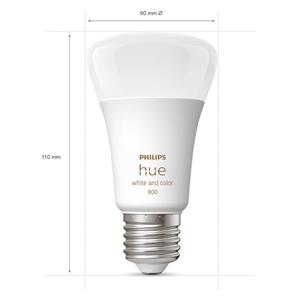 Philips Hue 871951432840200 LED-lamp (4 stuks) Energielabel: F (A - G) Hue White & Col. Amb. E27 Viererpack 4x570lm 60W E27 26 W Warmwit tot koudwit