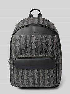 Lacoste Rugzak met monogramprint - Zwart