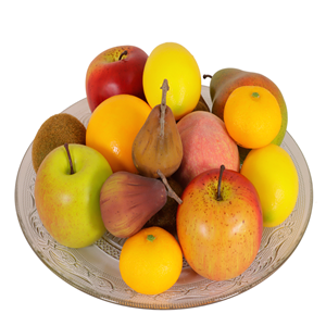 Boeketcadeau Kunstfruit schaal 30cm Ø