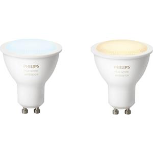 Philips Hue LED-lamp (2 stuks) 871951434012100 Energielabel: G (A - G) Hue White Ambiance GU10 Doppelpack 2x230lm GU10 8.6 W Warmwit tot koudwit