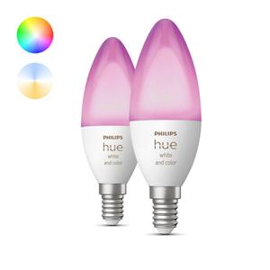 Philips Hue LED-lamp (uitbreiding) 871951435671900 Hue White & Col. Amb. Doppelpack E14 2x470lm E14 10.6 W Warmwit tot koudwit