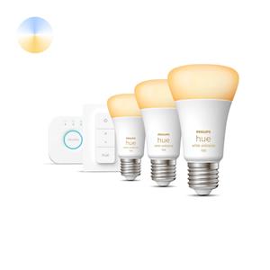 Philips Hue Bluetooth White Ambiance LED E27 75W 800lm Dreierpack inkl. Bridge & Dimmschalter