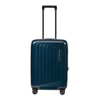 Samsonite Hartschalen-Trolley "Nuon metallic dark blue, 55 cm", 4 Rollen, mit Volumenerweiterung und USB-Schleuse