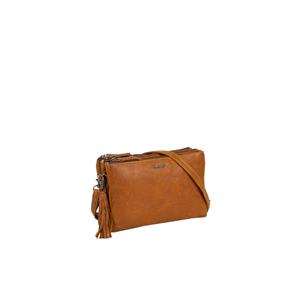 Justified Bags Nynke Tripple Top Zip Schoudertas Cognac