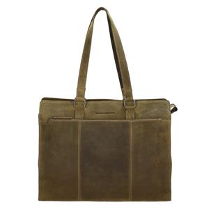 Hide & Stitches Idaho Dames Laptoptas 15,6 inch Olijfgroen