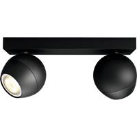 Philips Hue LED-plafondspots 871951433908800 Hue White Amb. Buckram Spot 2 flg. schwarz 2x350lm inkl. Dimmschalter GU10 10 W