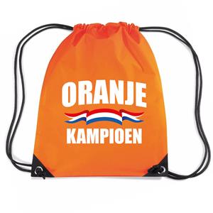 Bellatio Oranje Kampioen Voetbal Rugzakje / Sporttas Met Rijgkoord Oranje - Gymtasje - Zwemtasje