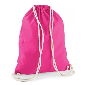 Bellatio Sport Gymtas Fuchsia Roze Met Rijgkoord 46 X 37 Cm Van Katoen - Gymtasje - Zwemtasje