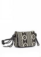 Lascana Schoudertas , mini bag in etno-look en met speelse riem vegan