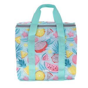 Excellent Houseware Medium size koeltas voor lunch Hawaii beach thema groen/creme x 16 x 36 cm 16 liter -