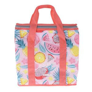 Excellent Houseware Medium size koeltas voor lunch Hawaii beach thema roze/creme x 16 x 36 cm 16 liter -