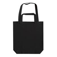 4x Zwarte canvas tassen met dubbel hengsel 38 x 42 cm- Bedrukbare katoenen tas/shopper