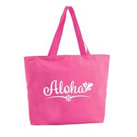 Bellatio Aloha shopper tas - fuchsia roze - 47 x 34 x 12,5 cm - boodschappentas / strandtas