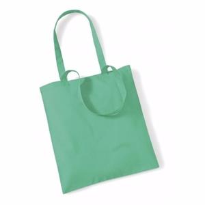 10x Katoenen schoudertasjes mint groen 42 x 38 cm - 10 liter - Shopper/boodschappen tas - Tote bag - Draagtas