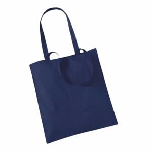 10x Katoenen schoudertasjes navy 42 x 38 cm - 10 liter - Shopper/boodschappen tas - Tote bag - Draagtas