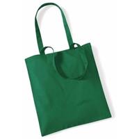 10x Katoenen schoudertasjes groen 42 x 38 cm - 10 liter - Shopper/boodschappen tas - Tote bag - Draagtas