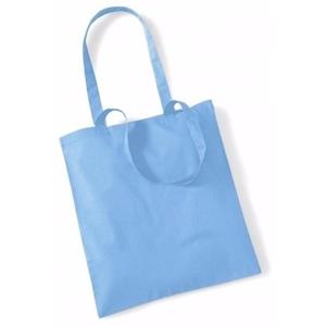 10x Katoenen schoudertasjes lichtblauw 42 x 38 cm - 10 liter - Shopper/boodschappen tas - Tote bag - Draagtas