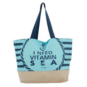 Shoppartners Strandtas I Need Vitamin Sea Blauw 37 X 53 Cm trandtassen