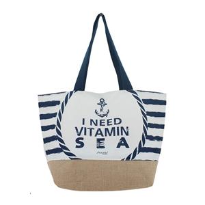 Shoppartners Strandtas I Need Vitamin Sea Wit 37 X 53 Cm trandtassen