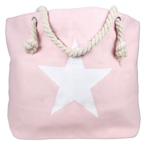 Shoppartners Strandtas Roze Met Ster 37 X 54 Cm trandtassen