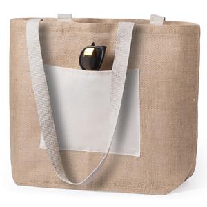 Jute/katoenen Naturel Shopper/boodschappentas 48 Cm - Boodschappentassen